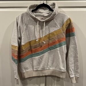 Striped Hoodie with Multicolor Design